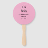 Éventail Oh bébé ajouter nom baby shower date simple minimu (Dos)