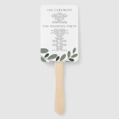 Éventail Olive branche Méditerranée programme de mariage de (Dos)