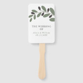 Éventail Olive branche Méditerranée programme de mariage de (Devant)