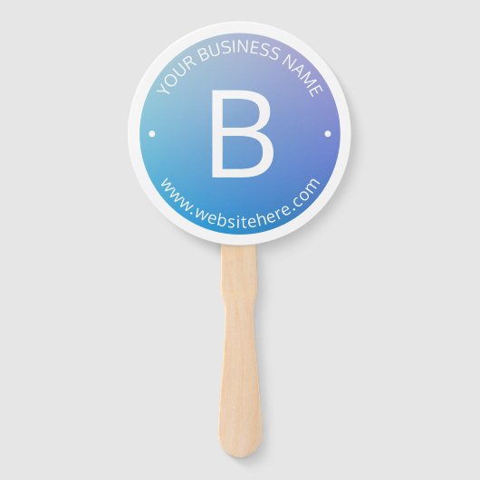 Éventail Ombre de fond bleu et violet avec texte modifiable (Devant)