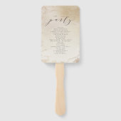Éventail Ombre Jaune Gold Frosted Mariage programme de céré (Dos)
