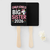 Éventail Only Child Crossed Out Big Sister 2026 Pregnancy  (Devant et derrière)