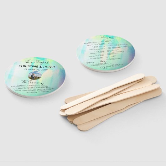 Éventail Opal Photo Wedding Programme (Non-assemblé)