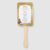 Éventail Opulence dorée Noël Programme de mariage floral (Devant)