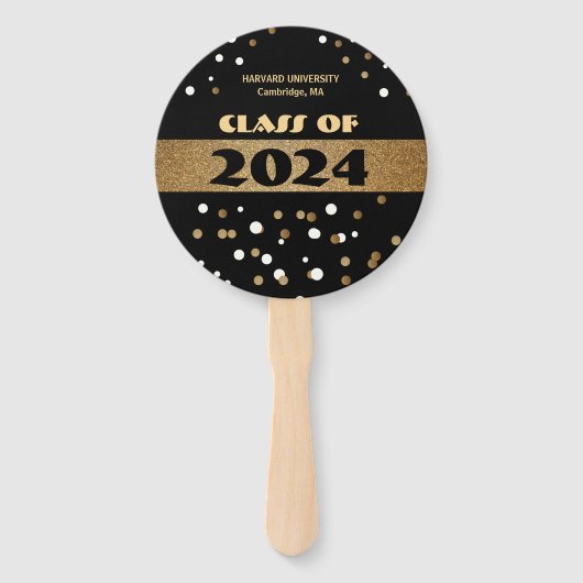 ÉVENTAIL OR, NOIR ET BLANC, CLASSE (Dos)