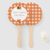 Éventail Orange En vichy Baby shower Citrouille (Devant et derrière)