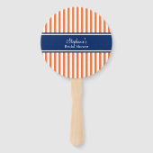 Éventail Orange et blanc avec Royal Blue Bride (Dos)