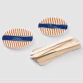 Éventail Orange et blanc avec Royal Blue Bride (Non-assemblé)