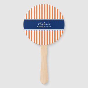 Éventail Orange et blanc avec Royal Blue Bride