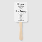 Éventail Orange fleurs cursive script programme de mariage (Dos)