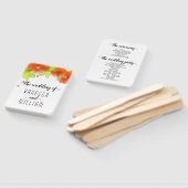 Éventail Orange fleurs cursive script programme de mariage (Non-assemblé)