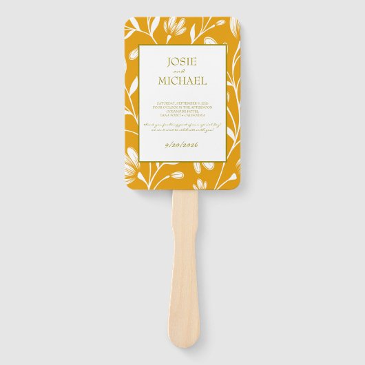 Éventail Orange Green Floral Wedding (Devant)