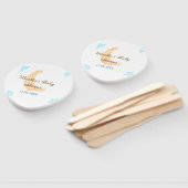 Éventail Orange lune bleu étoiles parties scintillant baby (Non-assemblé)