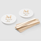 Éventail Orange monogramme douche nuptiale ajouter nom simp (Non-assemblé)