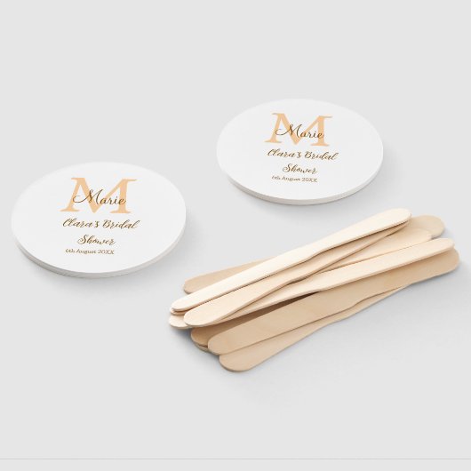 Éventail Orange monogramme douche nuptiale ajouter nom simp (Non-assemblé)