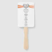 Éventail Orange Ribbon Silver Swan Wedding Programme Fans (Dos)