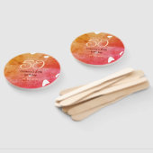 Éventail Orange rouge 50 anniversaire ajouter nom date p (Non-assemblé)