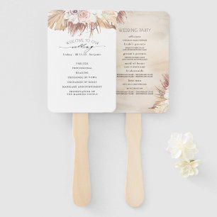 Éventail Orchidées et palmiers séchés Programme de mariage