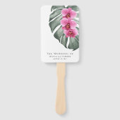 Éventail Orchidées roses chaudes Mariage floral tropical (Devant)