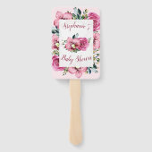 Éventail Orchidées roses et Baby shower Rose (Dos)