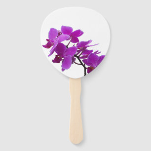 Éventail Orchidées violettes sur ventilateur personnalisabl