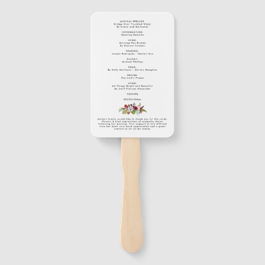 Éventail Ordre de service Beach Photo Funeral Program (Dos)