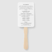 Éventail Ordre de service de cérémonie de mariage minimalis (Dos)