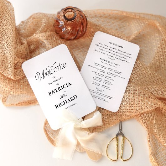 Éventail Ordre de service de cérémonie de mariage minimalis