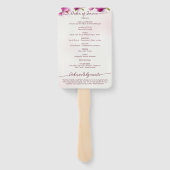 Éventail Ordre de service floral rose Magnolia (Dos)