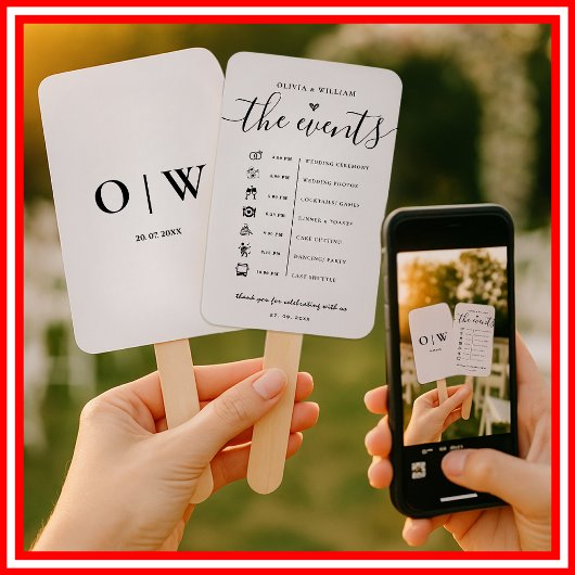 Éventail Ordre des événements Élégant programme de mariage