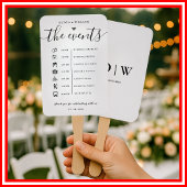 Éventail Ordre des événements Élégant programme de mariage