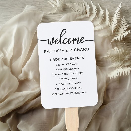 Éventail Ordre mariage des événements Calendrier Calendrier