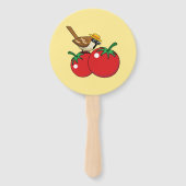 Éventail Organic lover Sparrow Eating Red Tomato (Dos)