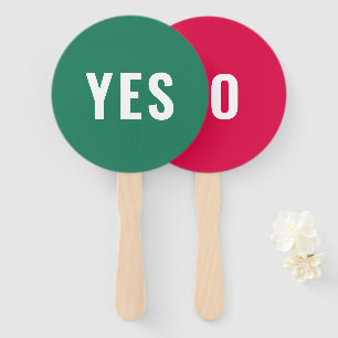 Éventail Oui Non Jeu   Vert rouge clair moderne