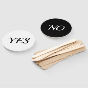 Éventail Oui Non Noir et Blanc Minimaliste Simplement