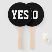 Éventail Oui ou non Jeu Typographie noir et blanc (Devant et derrière)