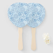 Éventail Paddle Fan Blue Pearls (Devant et derrière)