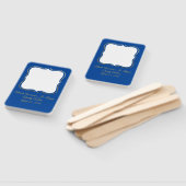 Éventail Pagaie aux enchères bleu et or (Non-assemblé)