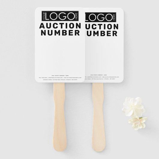Éventail Pagaie d'enchère de l'agent immobilier (Devant et derrière)