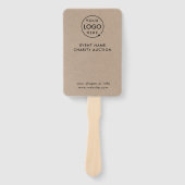 Éventail Pagaie d'enchères | Charity Event Rustic Kraft Log (Devant)