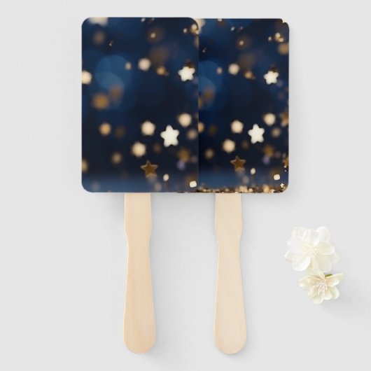 Éventail Paillettes Étoile Dorée (Devant et derrière)