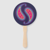 Éventail Paisley violet rose (Dos)
