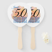 Éventail Pale Peach Rose 50 et Fabulous Birthday (Devant et derrière)