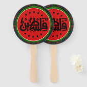 Éventail Palestine watermelon-Palestine Arabe mot"français" (Devant et derrière)