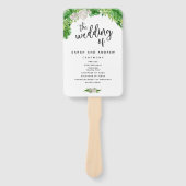 Éventail Palm tropical Feuilles & programme de mariage vert (Devant)