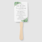 Éventail Palm Tropical Greenery Beach Wedding Programme (Devant)