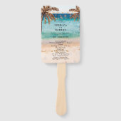 Éventail palmiers de plage programmes de mariage tropical (Devant)