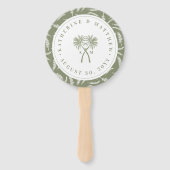 Éventail Palmiers noués Destination Tropicale Mariage (Devant)