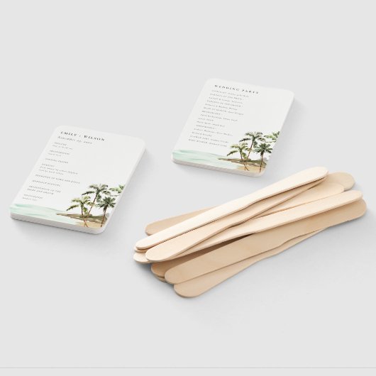 Éventail Palmiers tropicaux Programme de mariage de sable d (Non-assemblé)