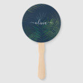 Éventail Palmiers vert foncé motif feuille (Dos)